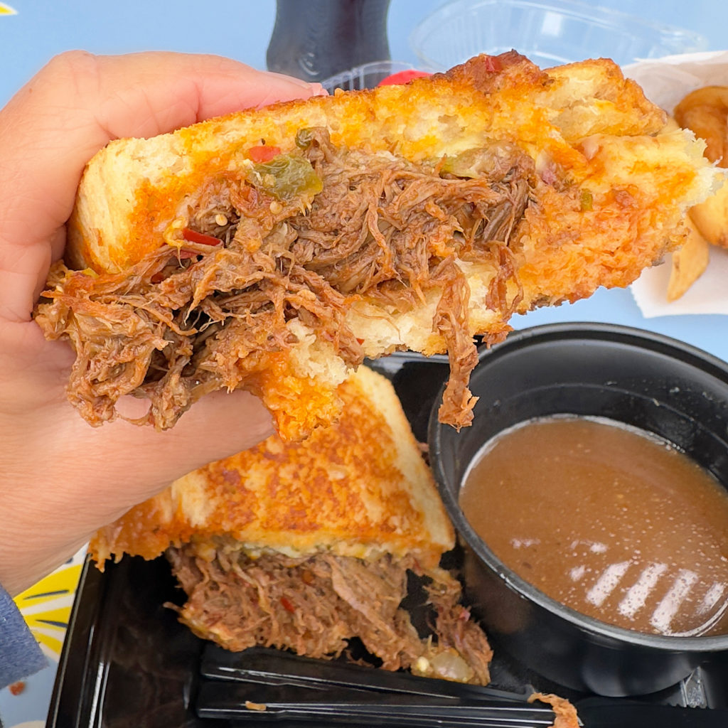 Copycat Disneyland Beef Birria Grilled Cheese Sandwich