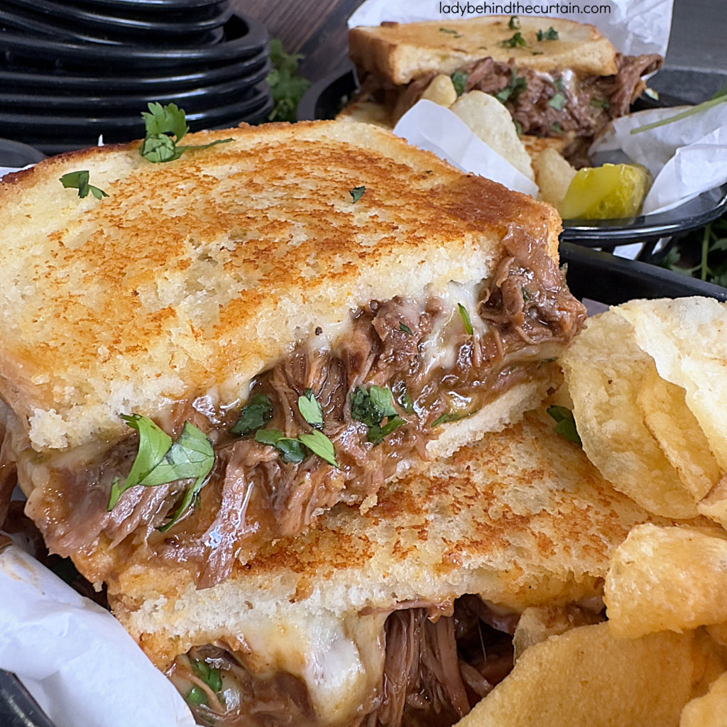 Copycat Disneyland Beef Birria Grilled Cheese Sandwich