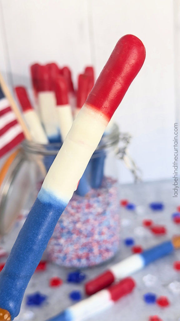 Red, White, and Blue Decorated Pretzels