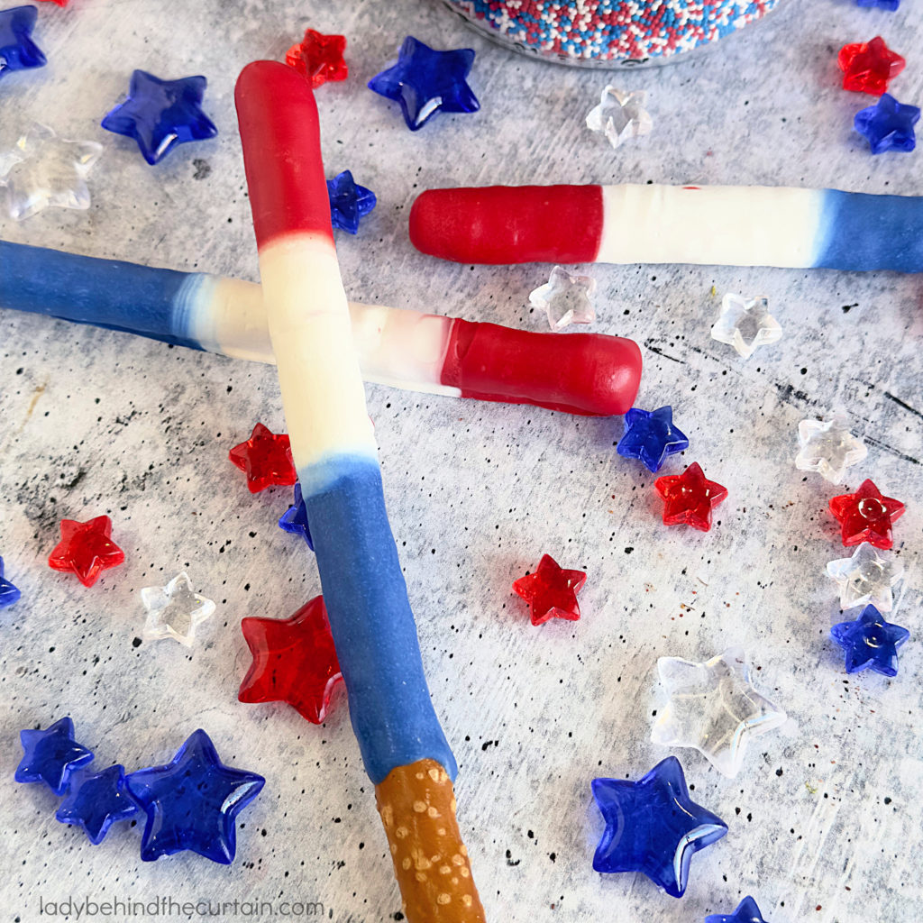 Red, White, and Blue Decorated Pretzels