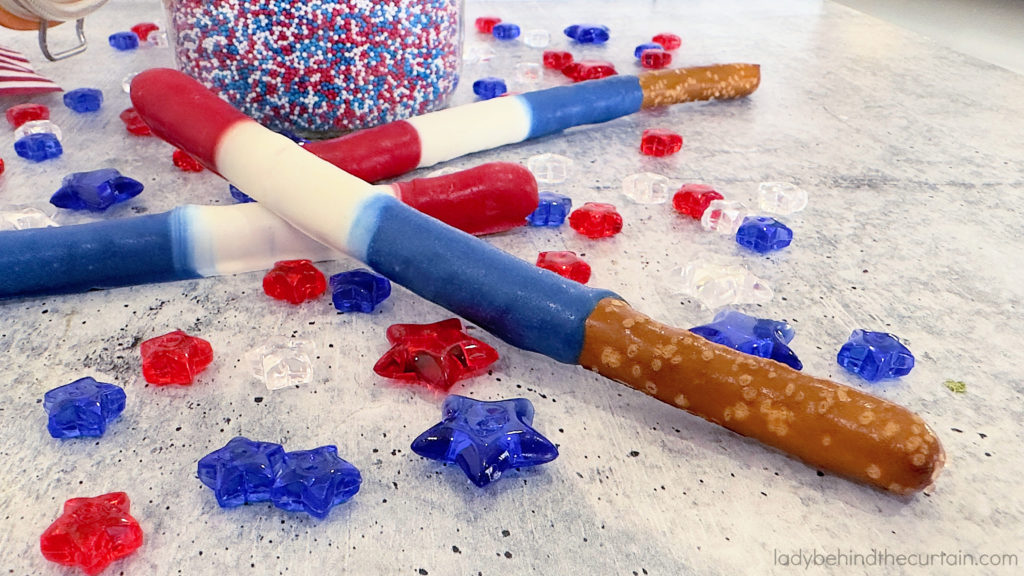 Red, White, and Blue Decorated Pretzels