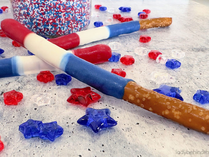 Red, White, and Blue Decorated Pretzels