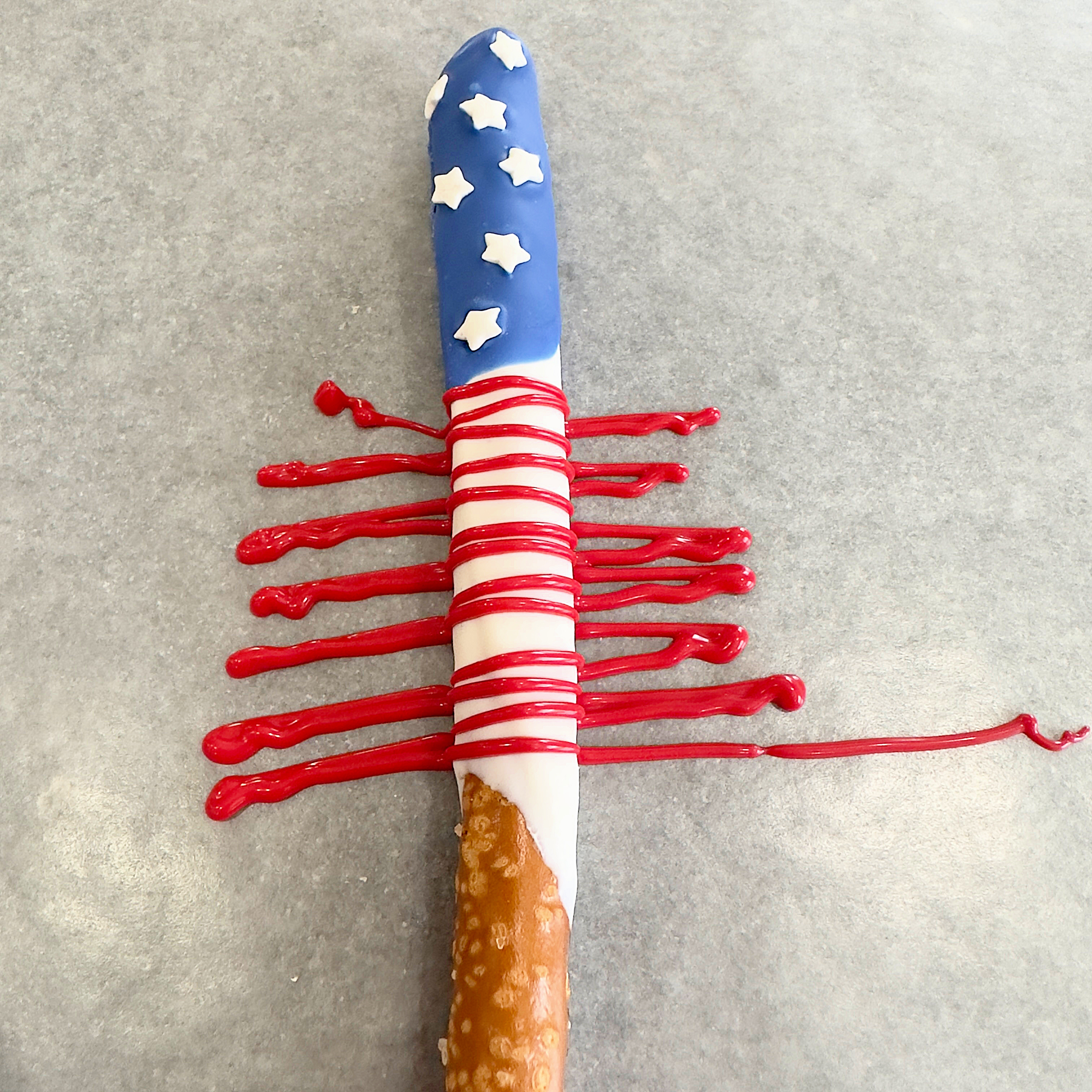 Stars and Stripes Flag Pretzels