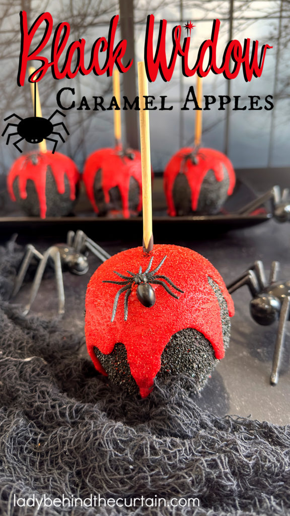 Black Widow Carmel Apples