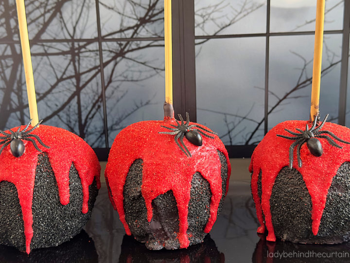 Black Widow Carmel Apples