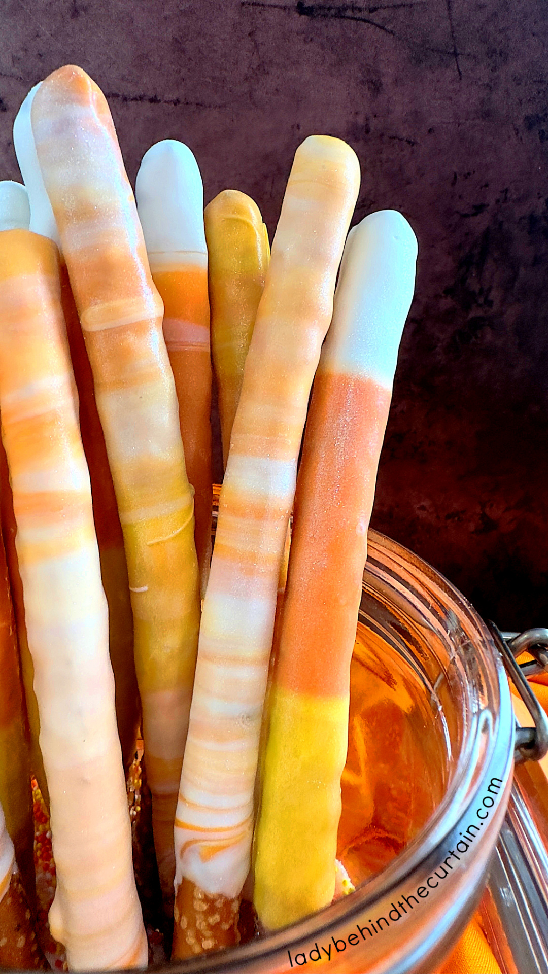 Candy Corn Decorated Pretzels