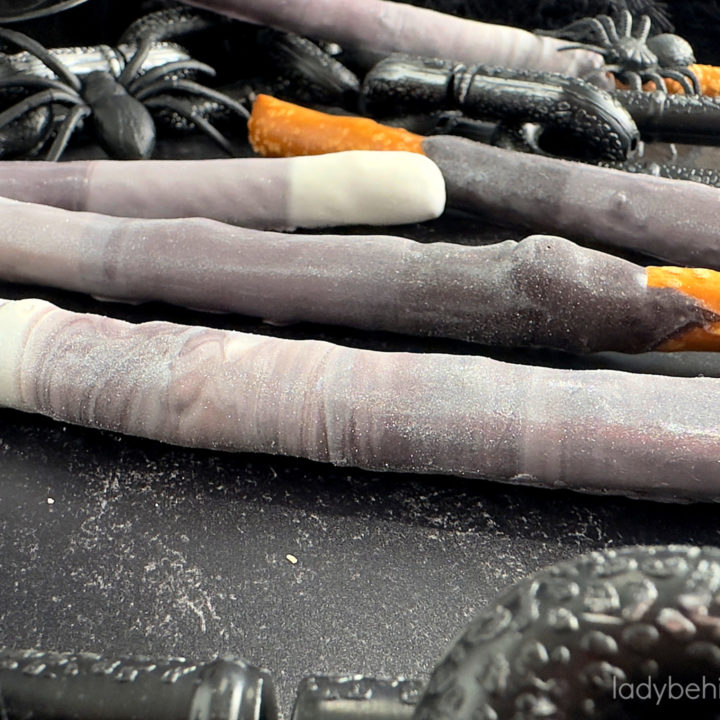 Spooky Black and White Decorated Pretzels