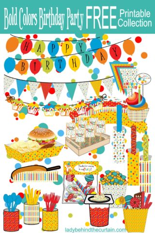 Bold Colors Kids Birthday Party FREE Printable Collection