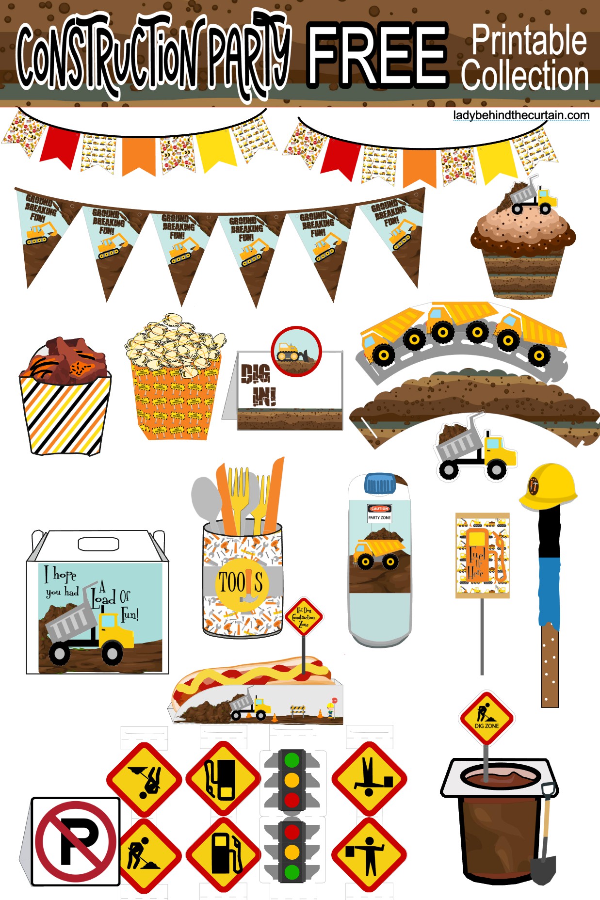 construction kids birthday party free printable collection