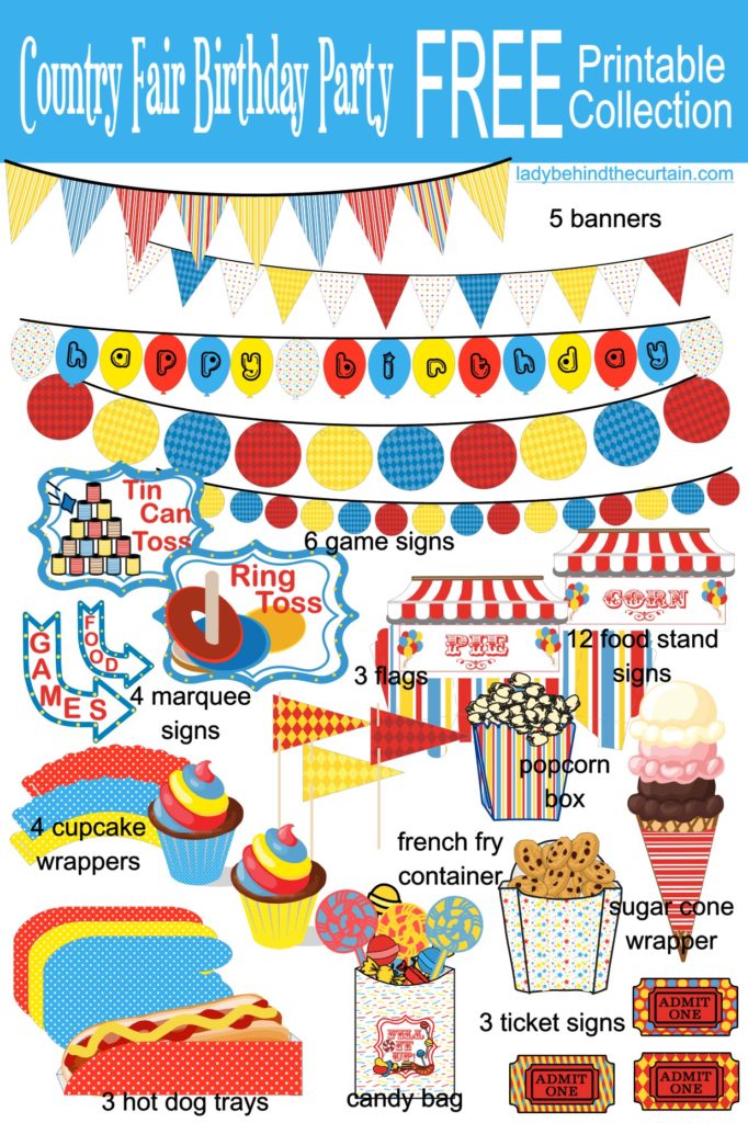 COUNTRY FAIR BIRTHDAY PARTY FREE PRINTABLE COLLECTION