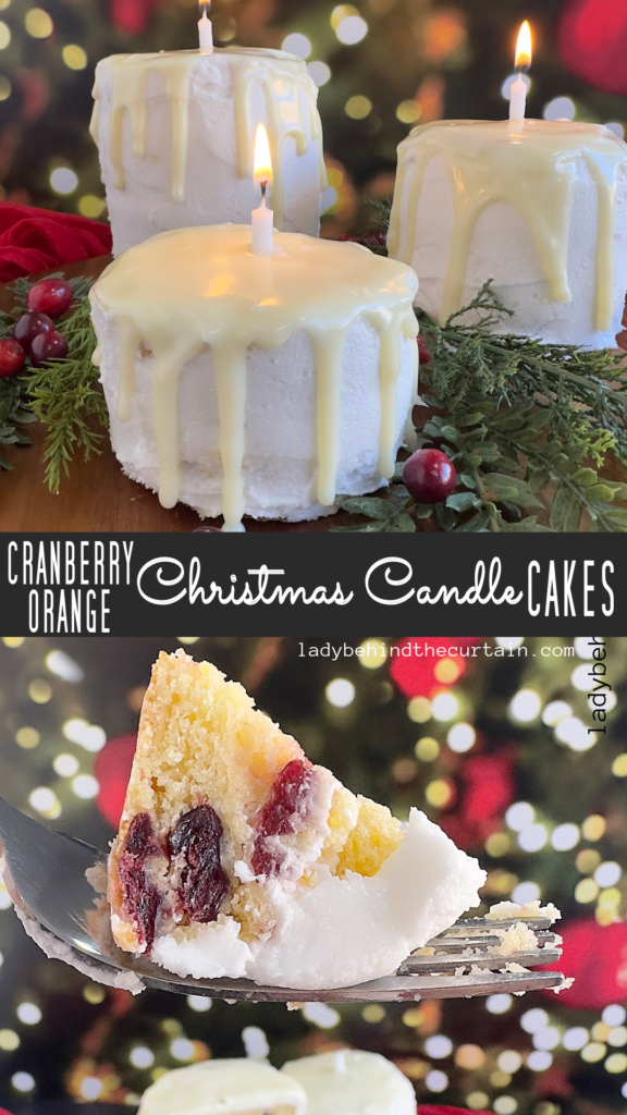 Cranberry Orange Christmas Candle Cakes