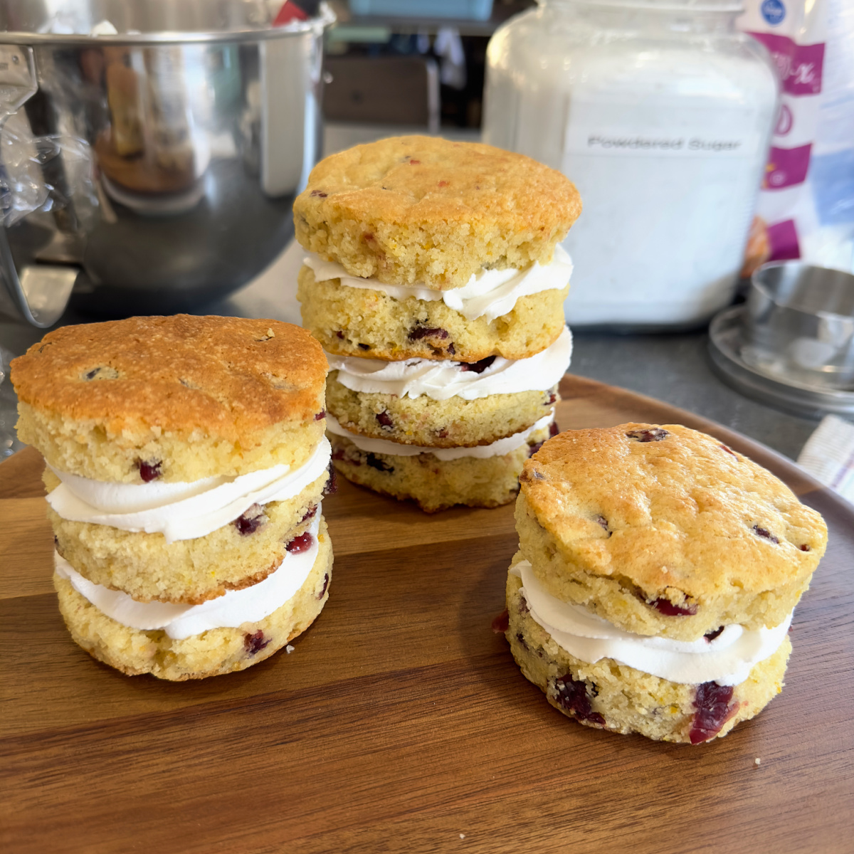 Cranberry Orange Christmas Candle Cakes