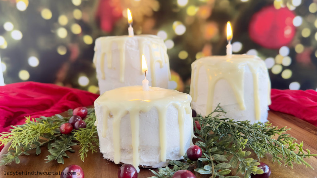 Cranberry Orange Christmas Candle Cakes