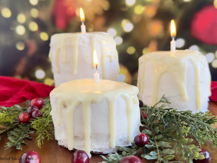 Cranberry Orange Christmas Candle Cakes