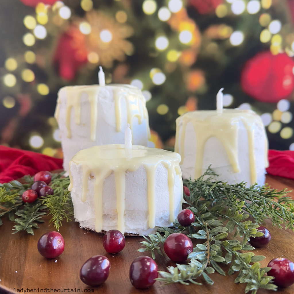 Cranberry Orange Christmas Candle Cakes