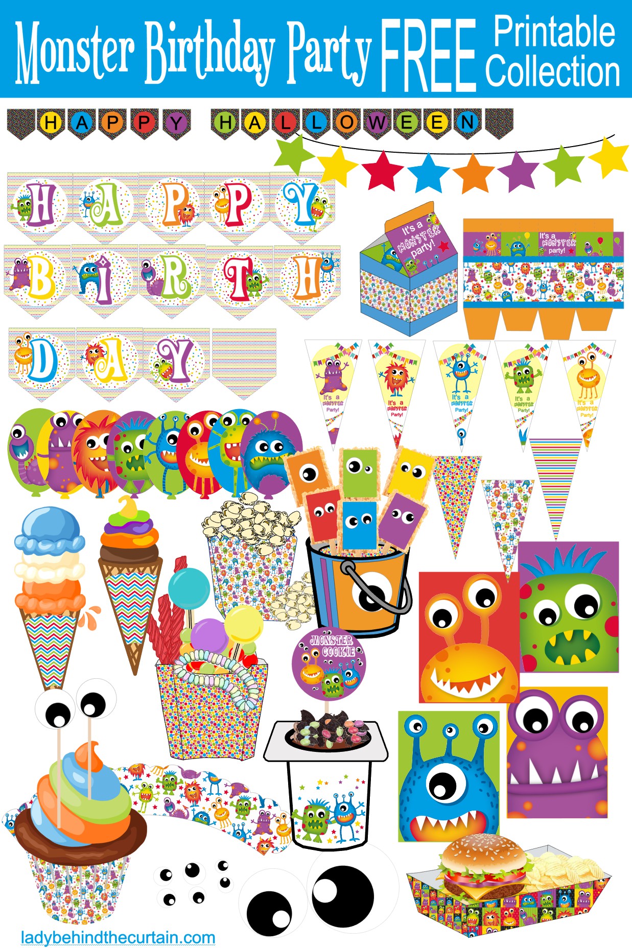 Cartoon Monster Party FREE Printable Collection