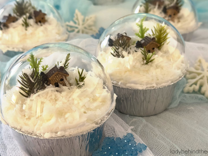 Snow Globe Coconut Cupcakes
