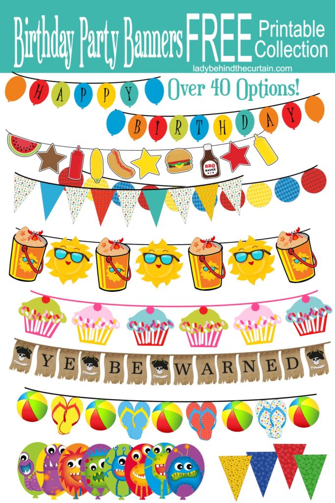 Birthday Party Banners FREE Printable Collection