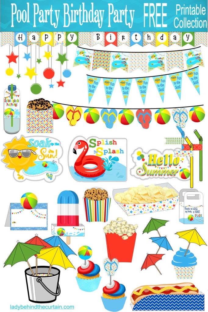 SPLISH SPLASH POOL PARTY FREE PRINTABLE COLLECTION