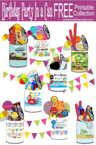 Birthday Party in a Can Wrapper FREE Printable Collection