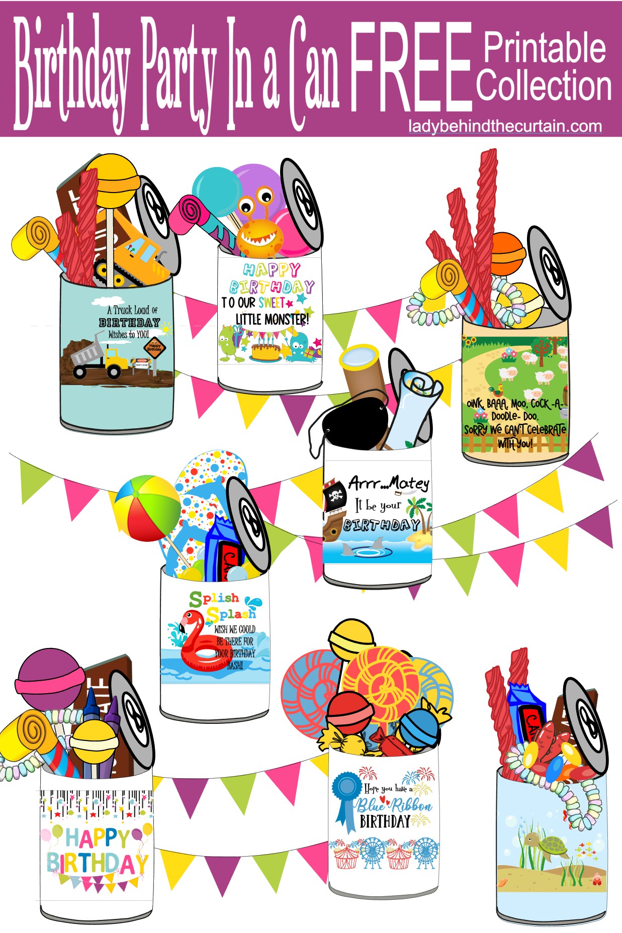 Birthday Party In a Can FREE Printable Collection