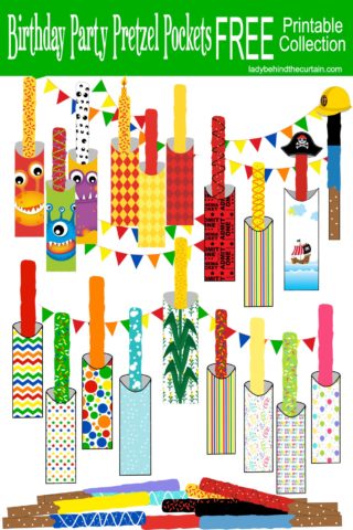 Birthday Party Decorated Pretzel Pocket FREE Printable Collection