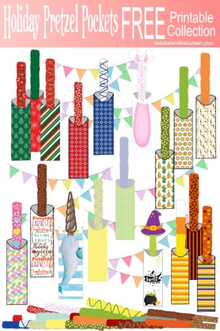 Holiday Party Decorated Pretzel Pocket FREE Printable Collection