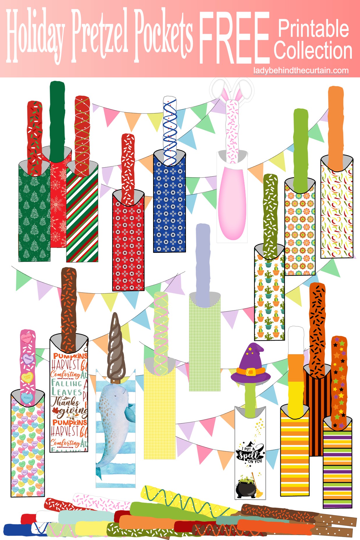 Holiday Party Pretzel Pocket FREE Printable Collection