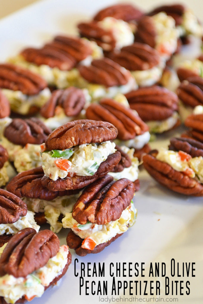 Cream Cheese and Olive Pecan Appetizer Bites