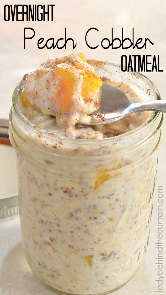 Overnight Peach Cobbler Oatmeal