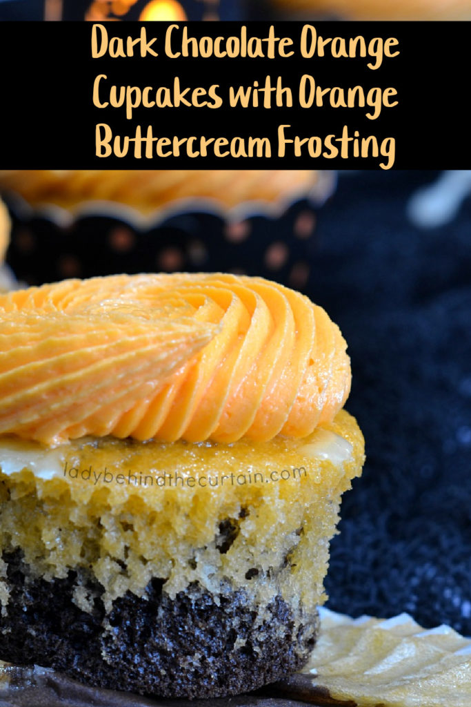 Dark Chocolate Orange Cupcakes with Orange Buttercream Frosting