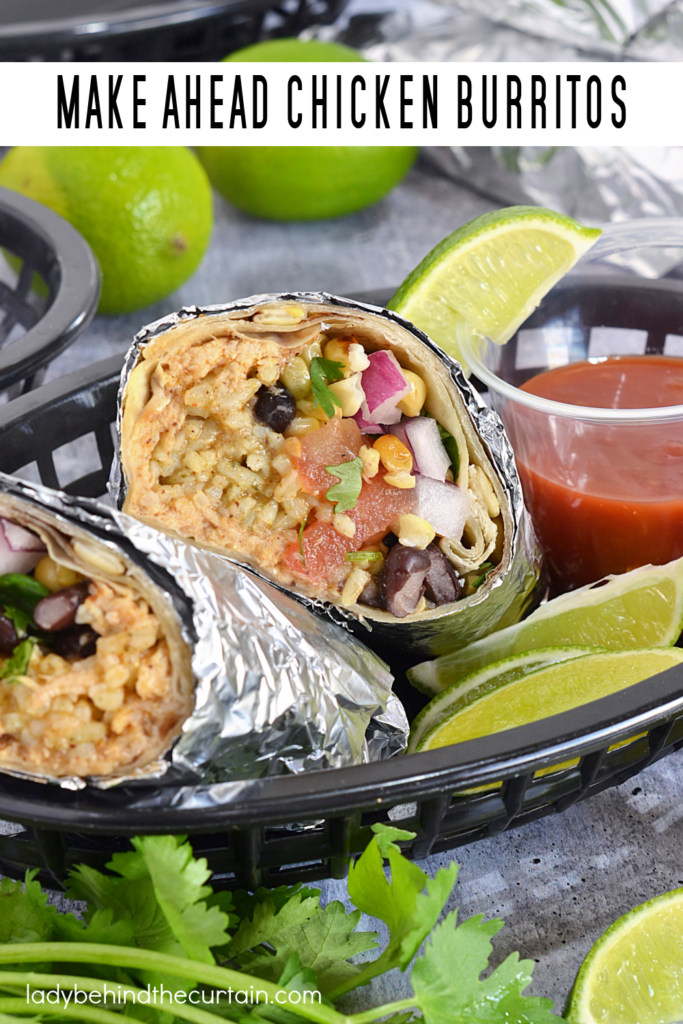 Southwestern Make Ahead Chicken Burritos