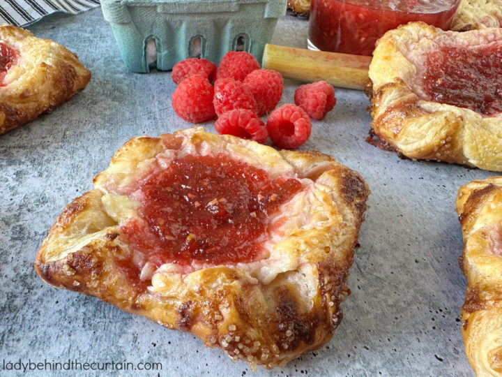 Homemade Rhubarb Cheese Danish