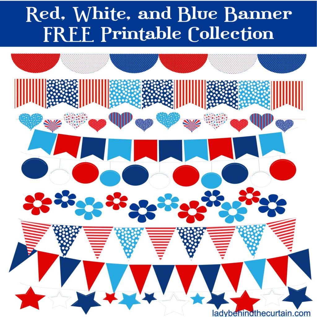 Red, White, and Blue Small Square Bunting