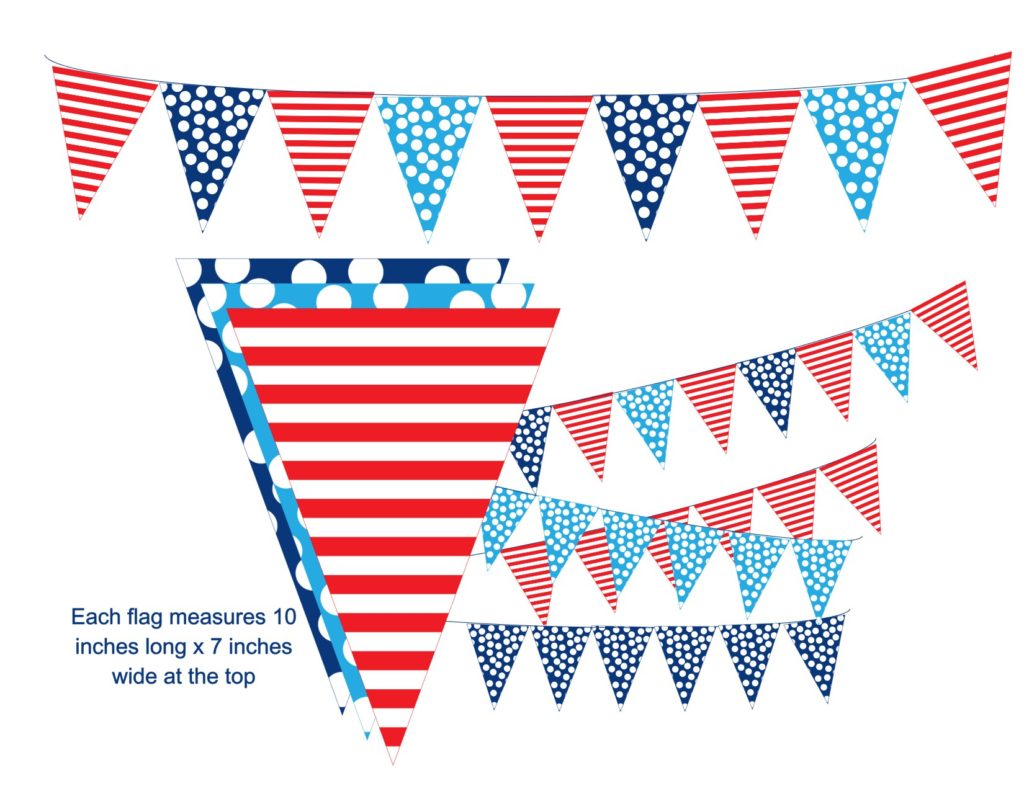 Red, White, and Blue Small Square Bunting