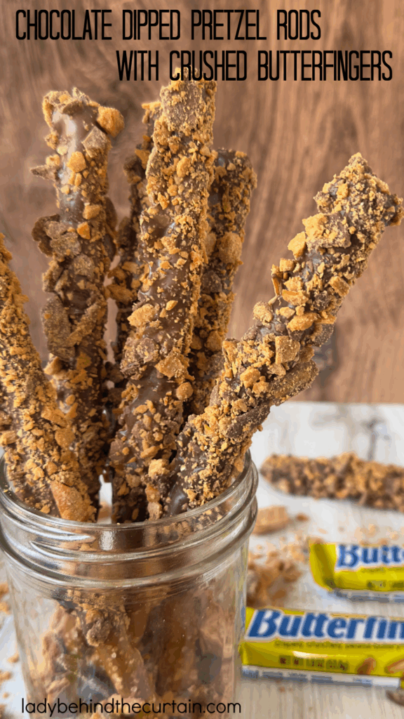 Pretzel Rod with Crushed Butterfingers