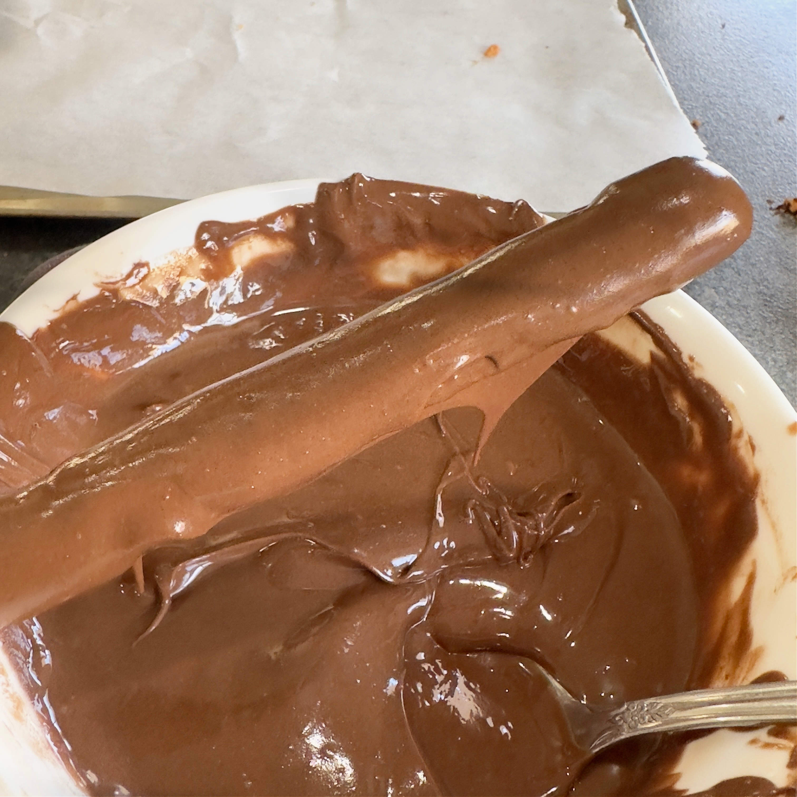 Pretzel Rod with Crushed Butterfingers