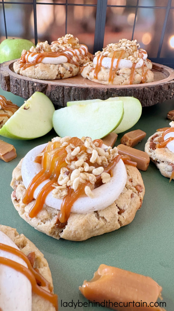 Copycat Crumbl Caramel Apple Cookies