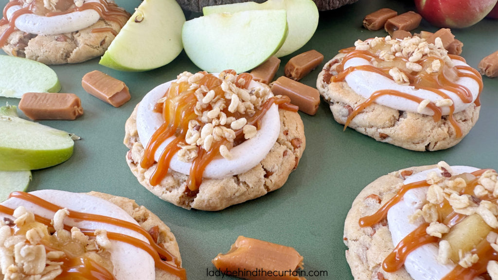 Copycat Crumbl Caramel Apple Cookies