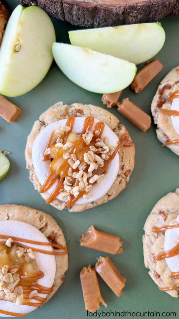 Copycat Crumbl Caramel Apple Cookies