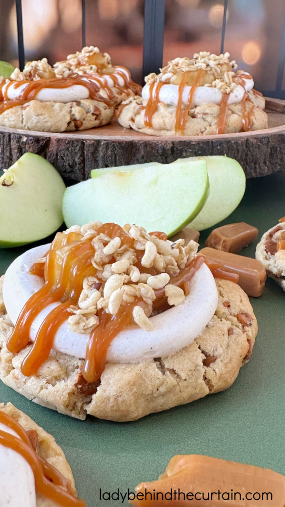 Copycat Crumbl Caramel Apple Cookies
