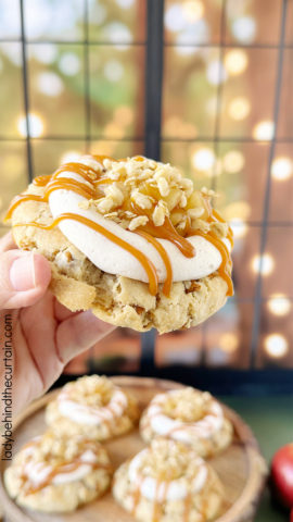 Copycat Crumbl Caramel Apple Cookies