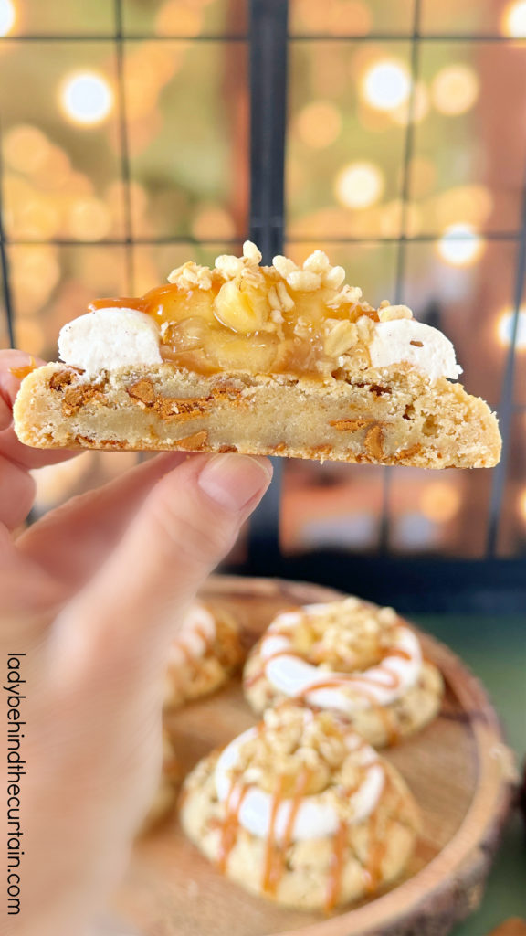Copycat Crumbl Caramel Apple Cookies