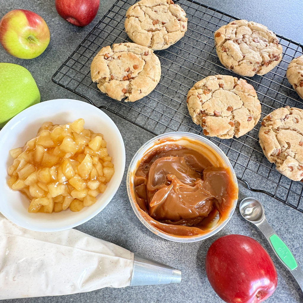 Copycat Crumbl Caramel Apple Cookies