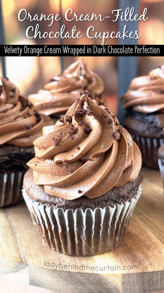 Orange Cream Filled Chocolate Cupcakes