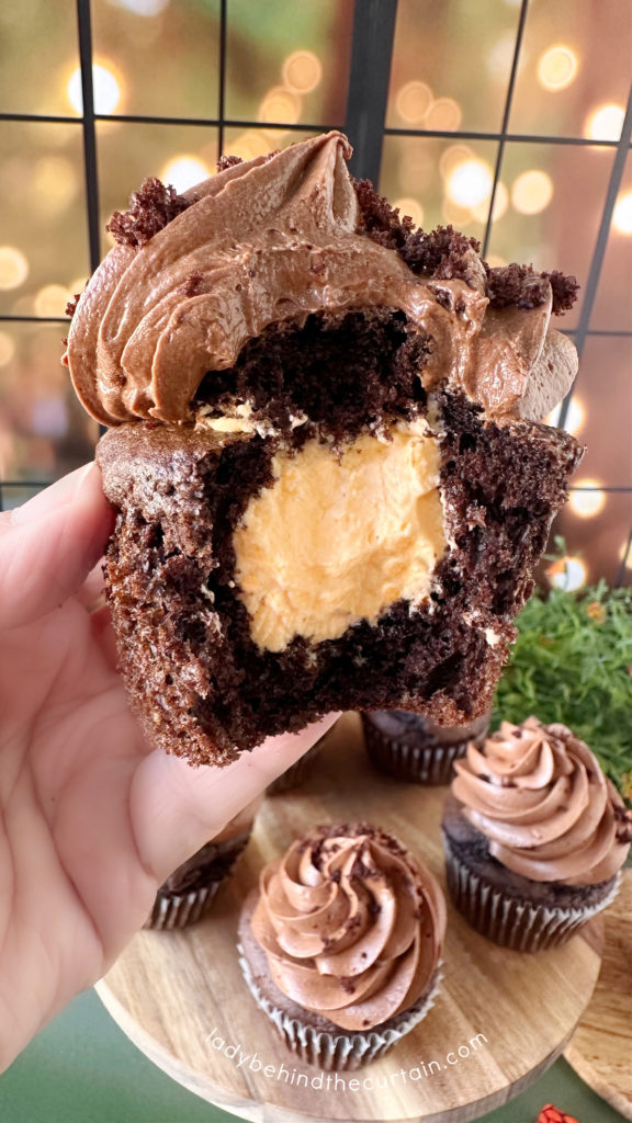 Orange Cream Filled Chocolate Cupcakes