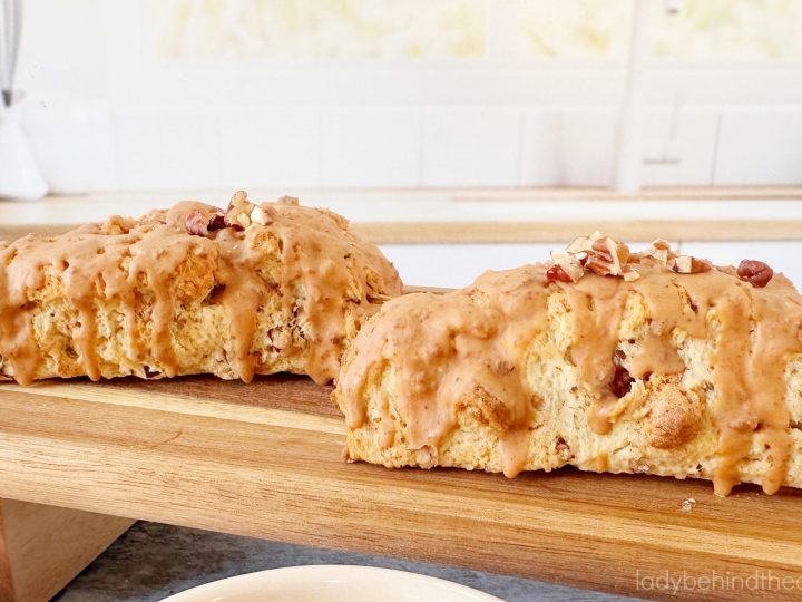 Brown Butter Scones with Caramelized White Chocolate Chunks