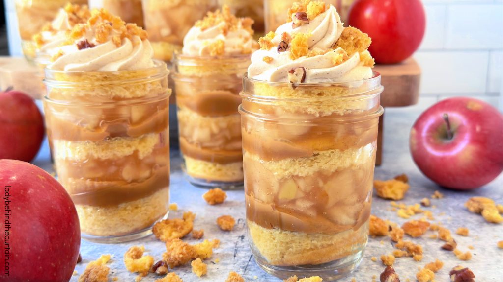 Caramel Apple Pie Cake Parfaits