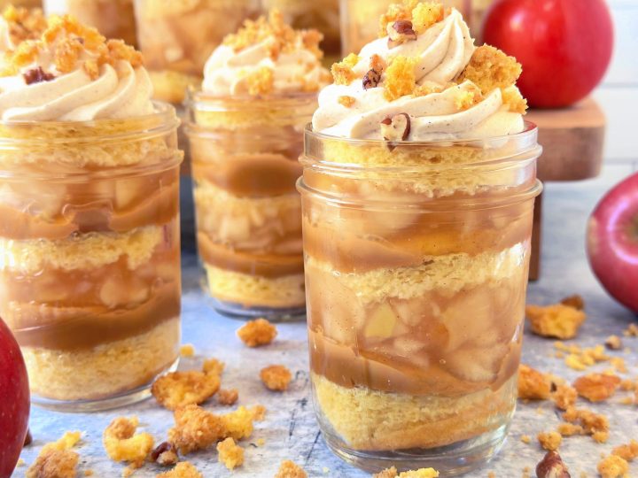 Caramel Apple Pie Cake Parfaits