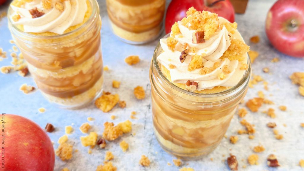 Caramel Apple Pie Cake Parfaits